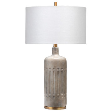 Annex Table Lamp, Gray Cement and Antique Brass Metal