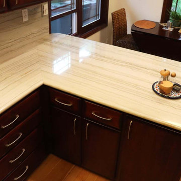 A Modern Kitchen with a Flare of Rustic - White Macaubas Extra