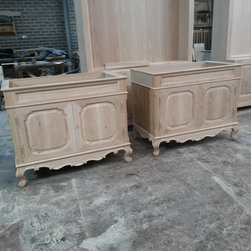 Custom Developed His and Hers Louis XV style Vanities in Solid Oak - Bathroom Vanities And Sink Consoles
