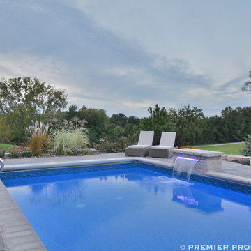 Pool, paver pool deck, custom bar: Outdoor Living in Indiana