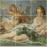 Picture-Tiles.com - Francois Boucher Angels Painting Ceramic Tile Mural #15, 60"x36" - Mural Title: 11 Tile Mural By Francois Boucher