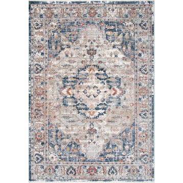 nuLOOM Josephine Winged Cartouche Transitional Vintage Area Rug, Gray, 9'x12'