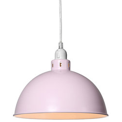 Contemporary Kids Ceiling Lighting Iron Bowl Pendant Light, Pink