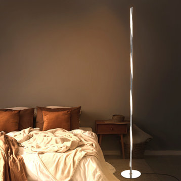 Pilar 63.75" LED Integrated Floor Lamp, Chrome