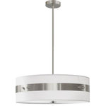 Dainolite - Dainolite WIL-224P-SC-WH Willshire - One Light Pendant - 4 Light Incandescent Pendant Aged Brass Finish with Black Shade  1 Year 360- 72.00 Foyer/Hall/Living Room/Kitchen No. of Rods: 3 Mounting Direction: Ambient Assembly Required: Yes Canopy Included: Yes Shade Included: Yes Sloped Ceiling Adaptable: Yes Canopy Diameter: 4.75 x 1 Rod Length(s): 20.00 Dimable: YesWillshire One Light Pendant Satin Chrome White Fabric *UL Approved: YES *Energy Star Qualified: n/a *ADA Certified: n/a *Number of Lights: Lamp: 1-*Wattage:60w E26 bulb(s) *Bulb Included:No *Bulb Type:E26 *Finish Type:Satin Chrome