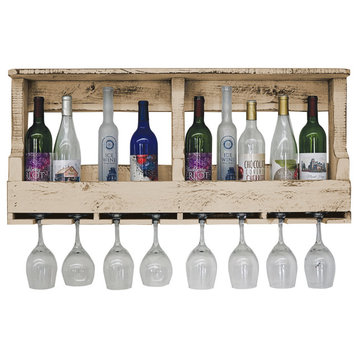 Farmhouse 10-Bottle Wine Shelf, Country Tan