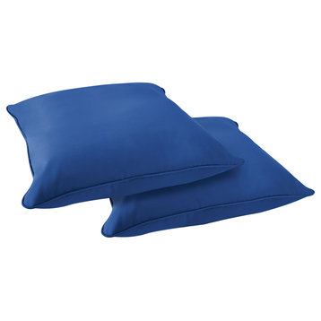 Sunbrella Outdoor Corded Floor Pillow Set of 2, Canvas True Blue