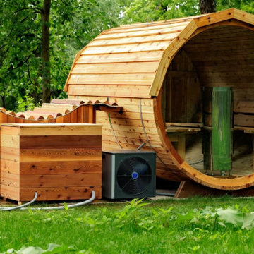 Outdoor Panoramic Cedar Barrel Sauna Project