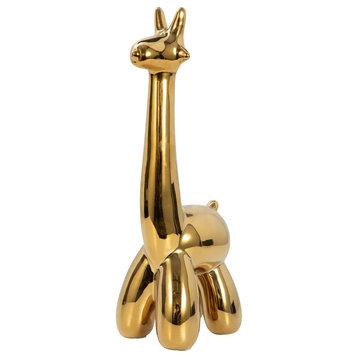 Sagebrook Home Gold Giraffe Balloon Animal