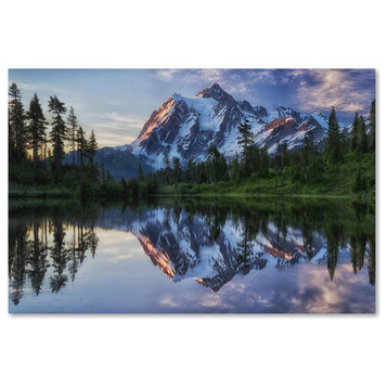 James K Papp 'Sunrise On Mount Shuksan' Canvas Art, 30x47