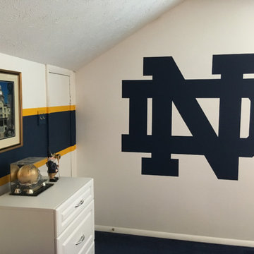 Notre Dame Fighting Irish Themed Murals, painted in a bedroom loft by Tom Taylor