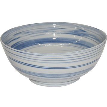 Bowl Colors May Vary White Blue Marbleized Variable Marble Ceramic
