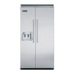 Viking 42" Built-in Side By Side Refrigerator, Stainless Steel | VCSB5422DSS - Refrigerators