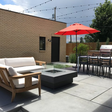 Courtyard with Catenary Lighting, Outdoor Kitchen, Fire Feature