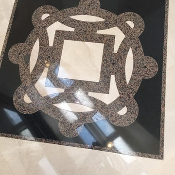 Limestone floor beautifully polished