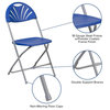 Flash Furniture Hercules Plastic Fan Back Folding Chair in Blue and Gray