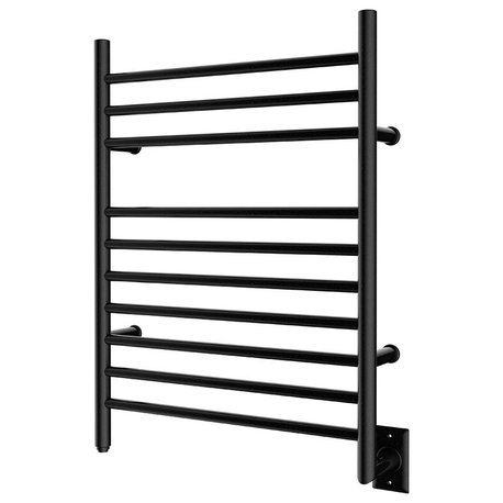 Heatgene Wall Mounted 10 Bar Hardwired Towel Warmer, Matt Black