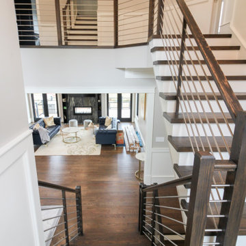 Project #72 | Modern Staircase with Horizontal Steel Rod Railing