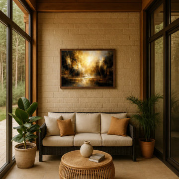 Amber Stillness – Modern Abstract Wall Art
