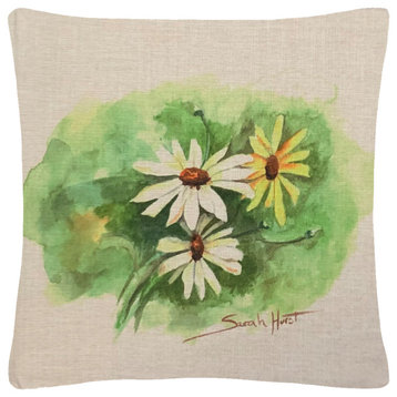 Daisies Throw Pillow Cover, Cover Only