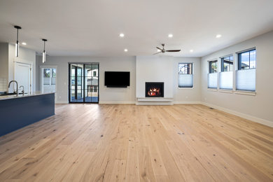 Example of a minimalist living room design in Portland