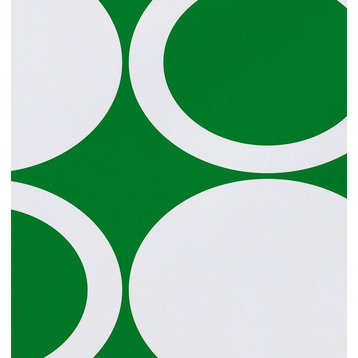 18"x14" ModCircles, Geometric Print Placemats, Set of 4, Green
