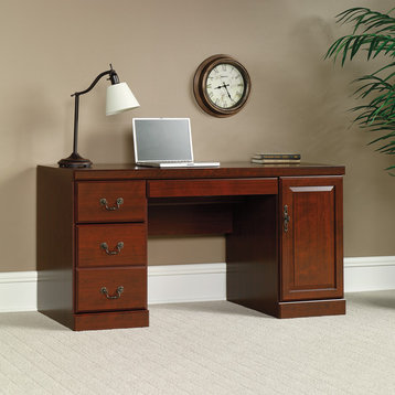 Sauder Heritage Hill Engineered Wood Computer Credenza in Classic Cherry