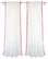 DriftAway Laura Pom Pom Sheer Window Curtains, Set Of 2, Plus 2" Header, Pink