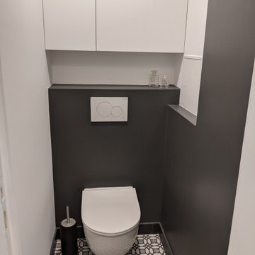 WC en noir et blanc