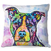 Ilustrious Pitbull Dog Outdoor Pillow, 18"x18"