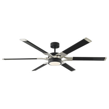 Monte Carlo Loft 62" Ceiling Fan With LED Midnight Black/Brushed Steel