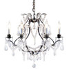 Wrought Iron Crystal Chandelier 6-Light