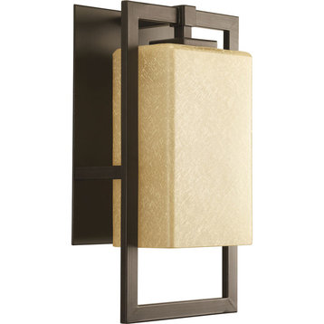 Jack 8-1/8" Outdoor Wall Sconce, Antique Bronze and Etched umber flax