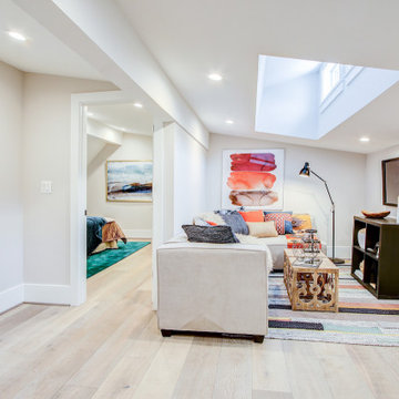 Basement remodel with bedroom space, closet space, living area,Irving