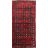 Consigned, Balouch Hand-Knotted Oriental 6 ft Rug Runner, Red, 5'10"X2'11"