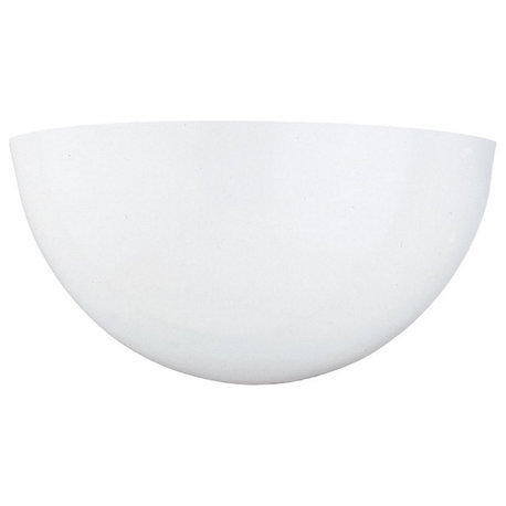 1 Light Half Moon Wal Sconce-5.75 Inches H by 11.5 Inches W-White