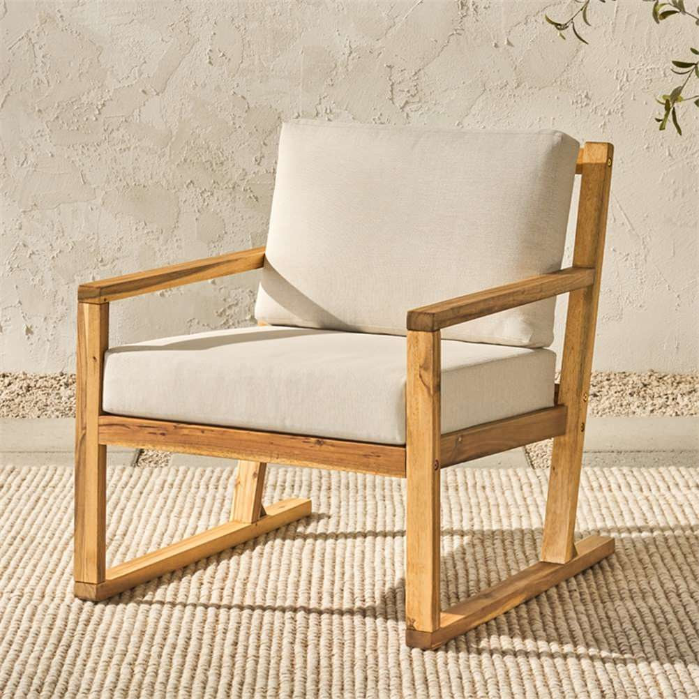Modern Slat Back Solid Wood Club Chair - Natural