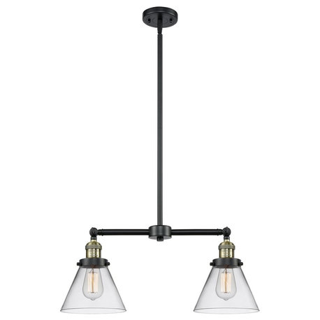 Innovations 2-LT Large Cone 22" Chandelier - Black Antique Brass