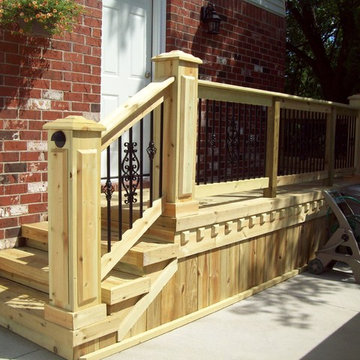 Pressure Treated deck with diamond dental molding & Diamond King Post,