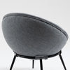 Mid Century Upholstered Cup Chair, Grey