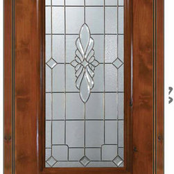 Prehung Single Door 80 Wood Alder Versailles 1 Panel 3/4 Lite Glass - Front Doors