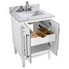 Avanity Mason 24 in. Vanity in White w/ Silver Trim and Carrara White Marble Top
