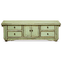 Elmwood Elmwood Distressed Pastel Green Kang Sideboard Aqua Blue Kang Sideboard