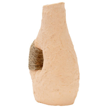 Terracotta 11"H, Single Handle, Twine Vase