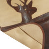 Deer Canvas and Leather Butterfly Accent Chair