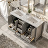 Eviva Aberdeen Gray Transitional Double Sink Vanity With White Carrara Top, 60"