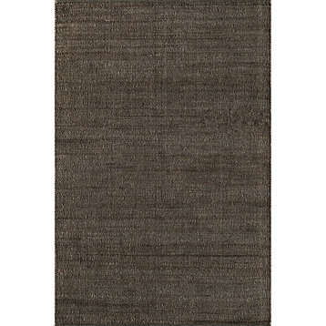 nuLOOM Elfriede Farmhouse Jute Blend Area Rug, Charcoal, 4' X 6'