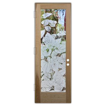 Front Door - Anthurium - Hickory - 36" x 80" - Knob on Right - Push Open