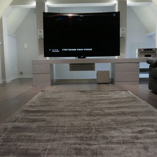 Home theater - farmhouse home theater idea in Rennes