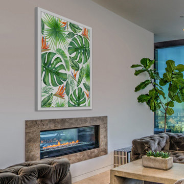 "Tropical Leaves I" Framed Painting Print